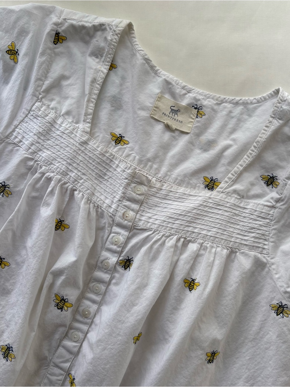 Printfresh Beekeeper Pintuck Nightgown Medium